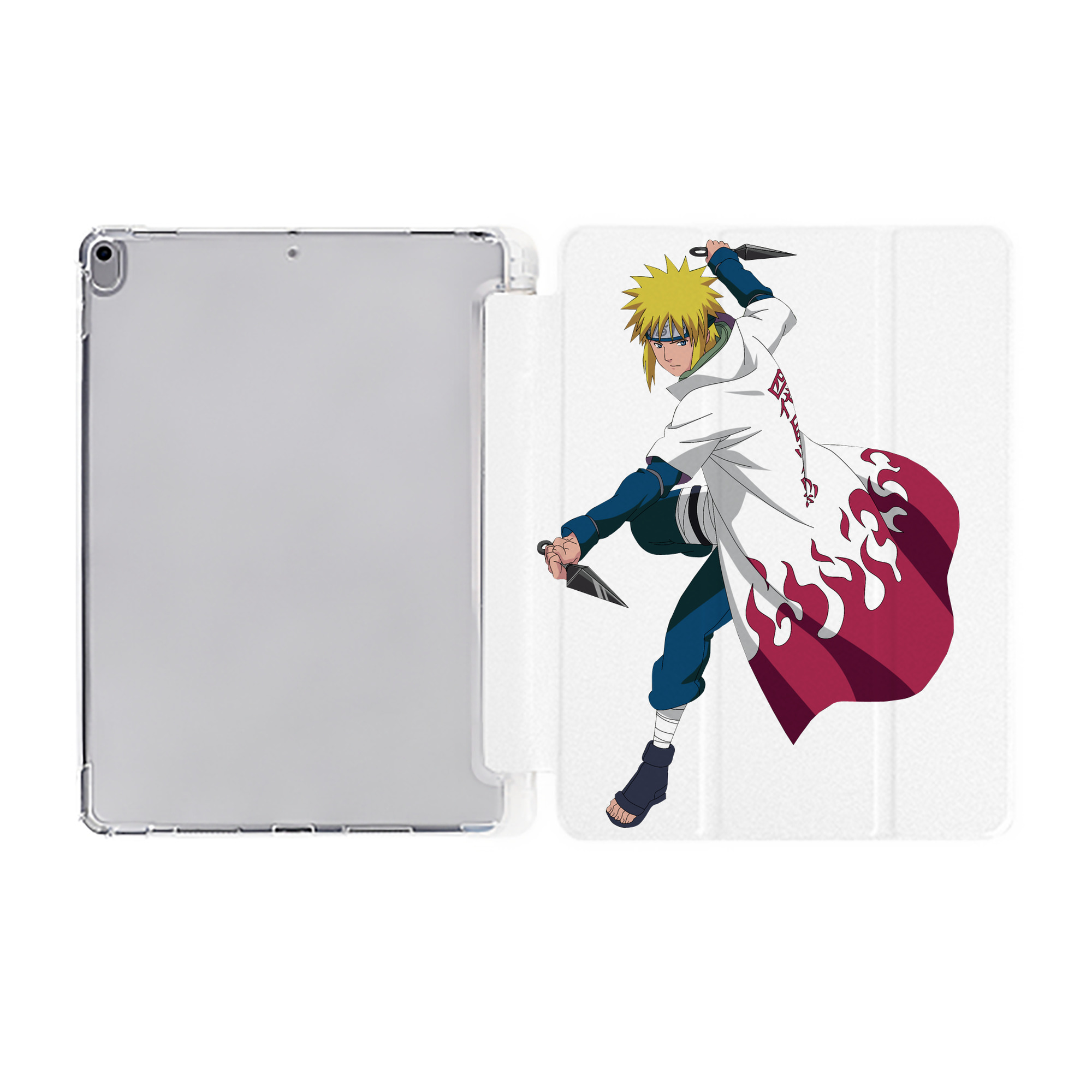 （画像用） NARUTO -ナルト- 波風 ミナト Namikaze Minato IPad ケース ペン収納付き 三つ折りスタンド PUレザー×シリコン 対応機種9.5/10.5/10.9インチ